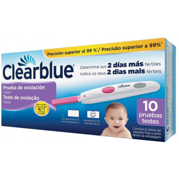 Test d'ovulation Clearblue Digital 10 unités.