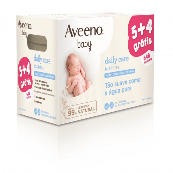 Aveeno Bébé Soin Quotidien Lingettes | Visage | Corps | Change Promo 9x72 Unités