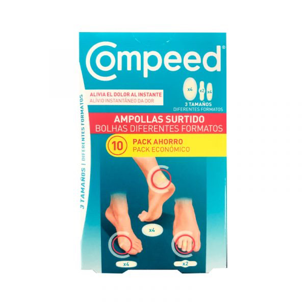 Compeed Pansements pour Ampoules Différents Formats 3 Tailles 10 Unité(S) Format Économique